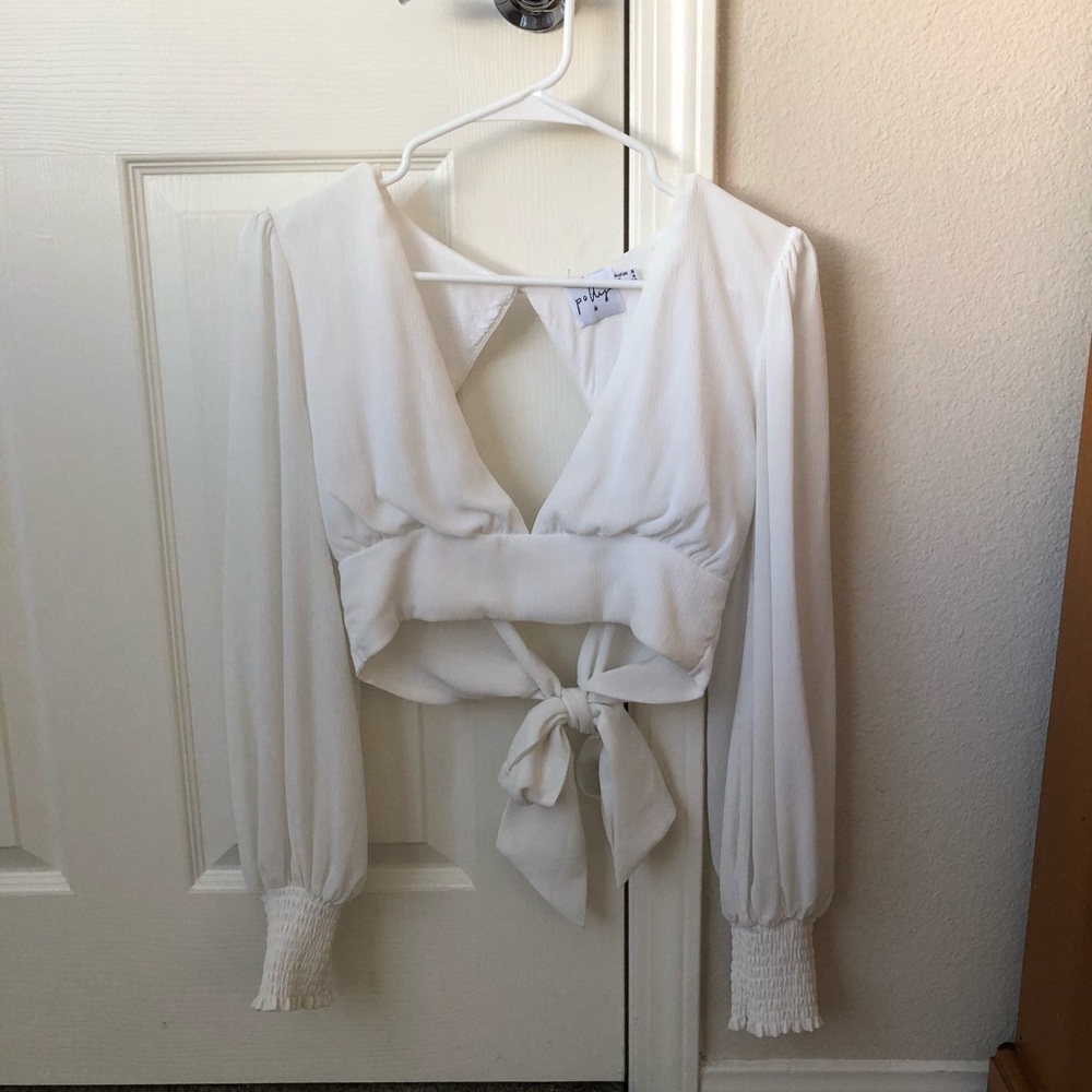 Princess Polly Cropped Blouse w/ Open Back